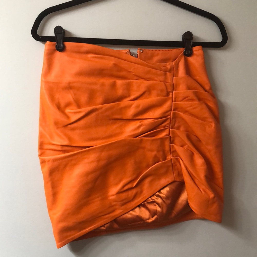 BNWT Orange Leather Camila Coelho Skirt - Small